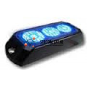 LED flitser Axixtech ministealth 3 Leds ECE vlakke montage Blauw